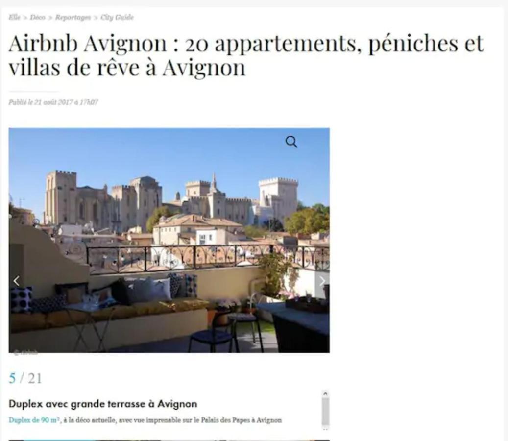 MAGNIFIQUE APPARTEMENT DE CHARME AVEC VUE SUR LE PALAIS DES PAPES À AVIGNON WiFI GRATUIT Exterior foto